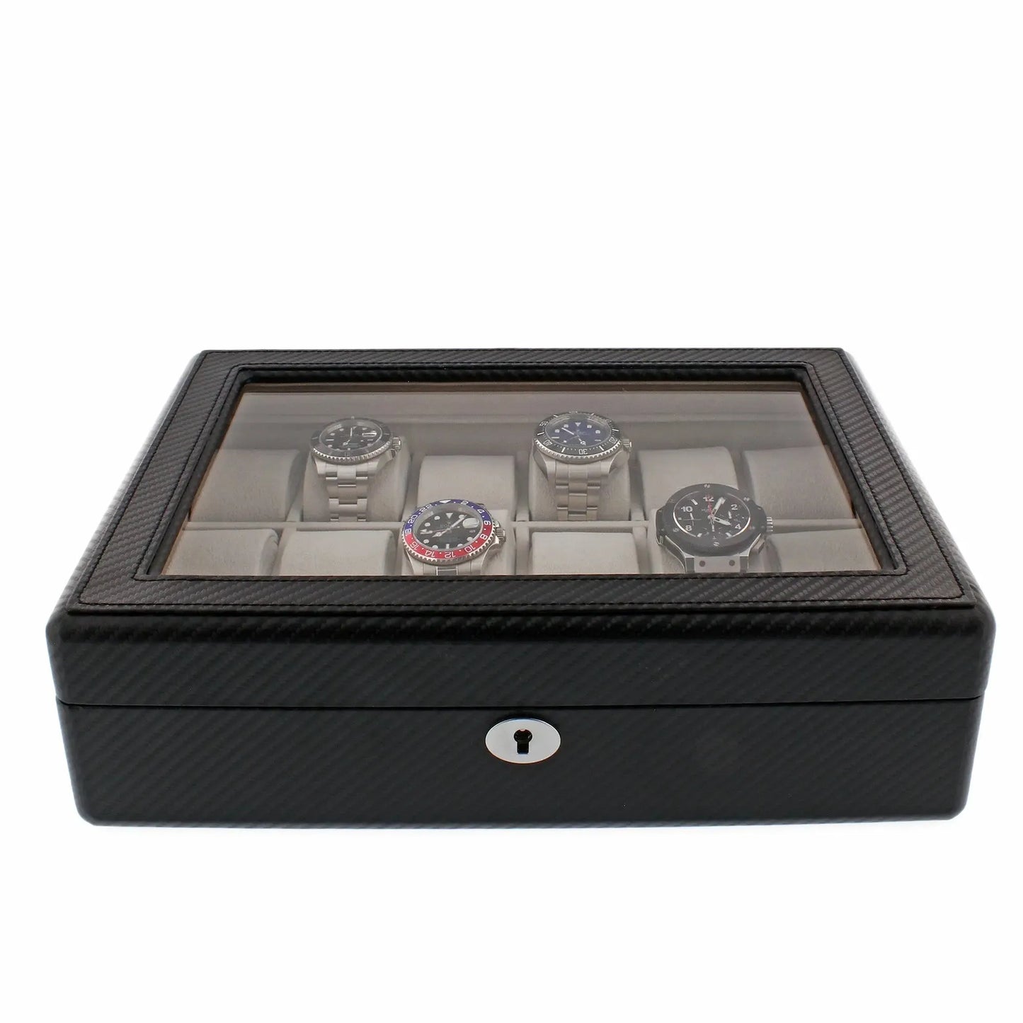 18 Watch Box Carbon Fibre Leather Watch Box Premium Quality by Tempus