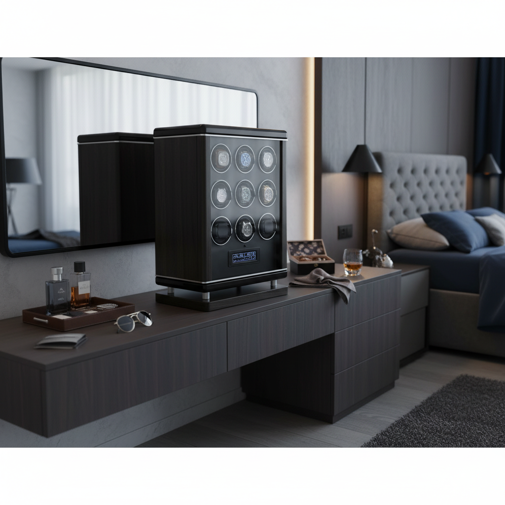 9 Watch Winder for Automatic Watches with BioMetric Technology by Tempus