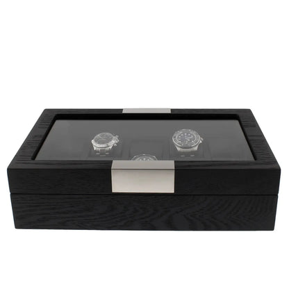 10 Watch Box Premium Black Oak Veneer by Tempus Luxury