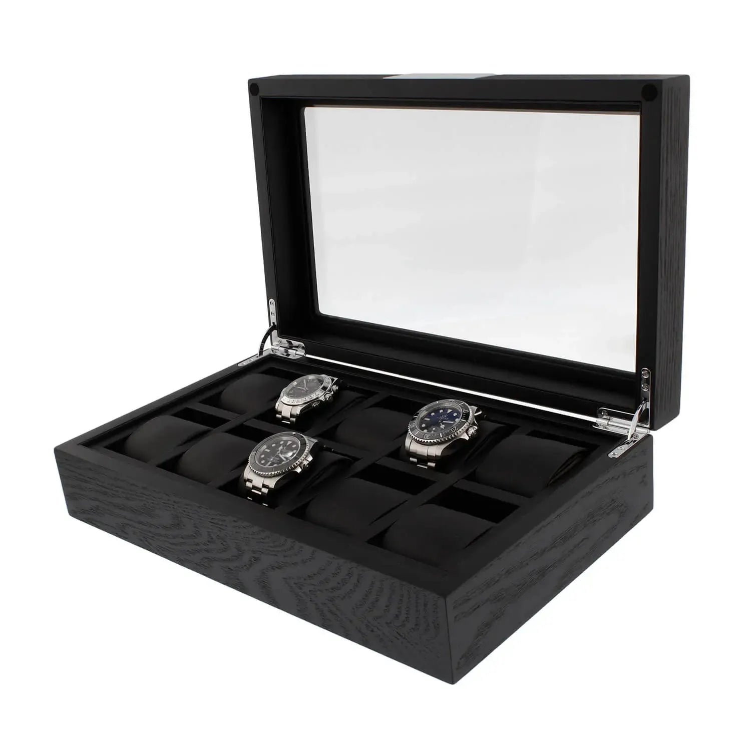 10 Watch Box Premium Black Oak Veneer by Tempus Luxury