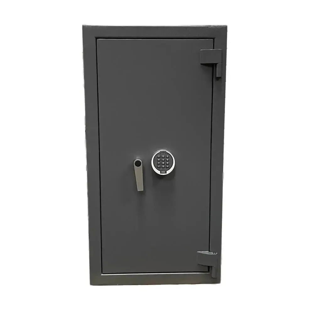 The Tempus Luxury Watch Winders 12 Watch Winder Safe Grade 3 (£350,000 insurance rating) is a tall, rectangular dark gray safe with a digital keypad lock and front handle, shown against a white background.