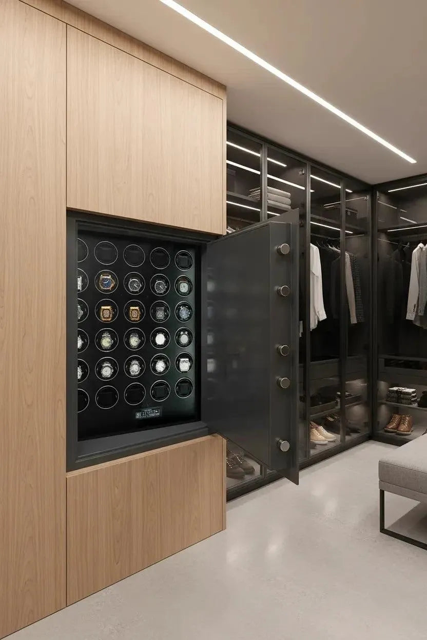 24 Watch Winder Safe Built into Bedroom Closet