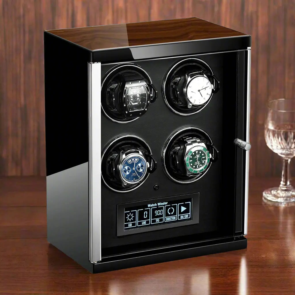 4 Watch Winder for Automatic Watches with Touch Screen Technology by Tempus