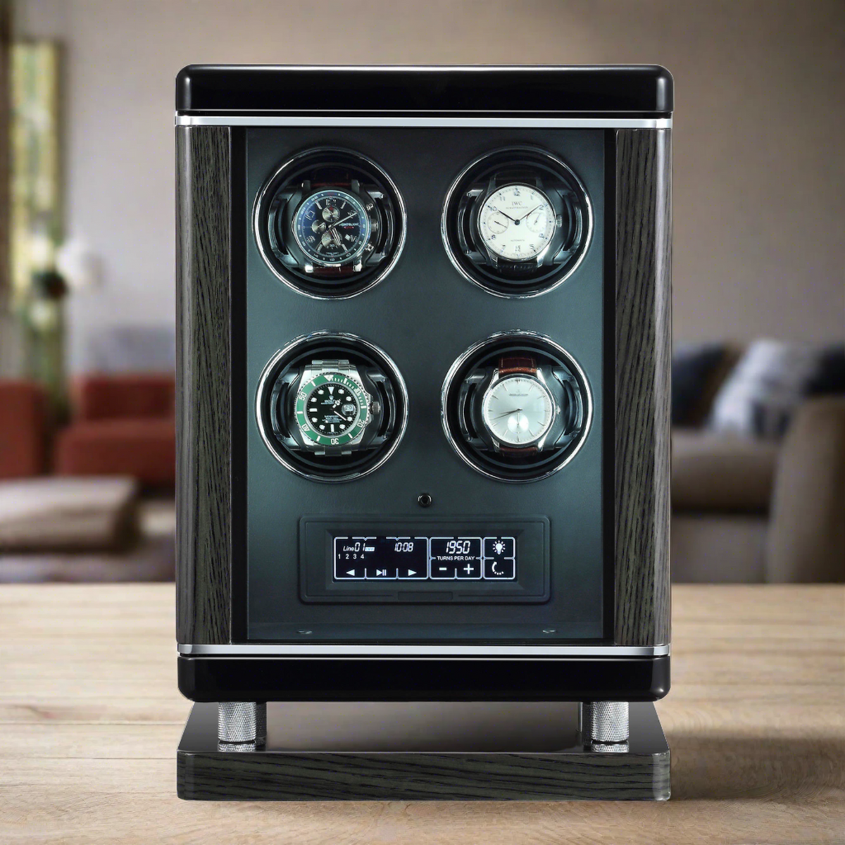 Watch Winder per 4 orologi automatici con tecnologia BioMetric di Tempus