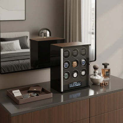 9 Watch Winder for Automatic Watches with Touch Screen Technology