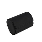 Premium Double Watch Roll in Black Saffiano Leather Super Soft Black Lining