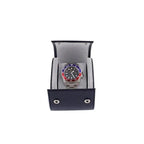 Single Watch Roll in Navy Blue Saffiano Real Leather with Super Soft Lining