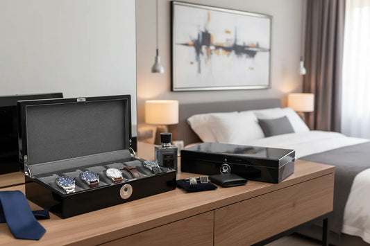 Tempus 10 Watch Box in Black Piano Finish with Bio Metric Lock