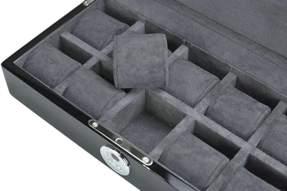 Tempus 10 Watch Box in Black Piano Finish with Bio Metric Lock