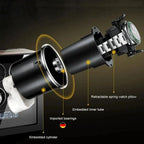 A labeled diagram displays an exploded view of the Tempus 2 Watch Winder by Tempus Luxury Watch Winders, highlighting the embedded cylinder, imported bearings, inner tube, and retractable spring watch pillow for secure automatic watch storage.