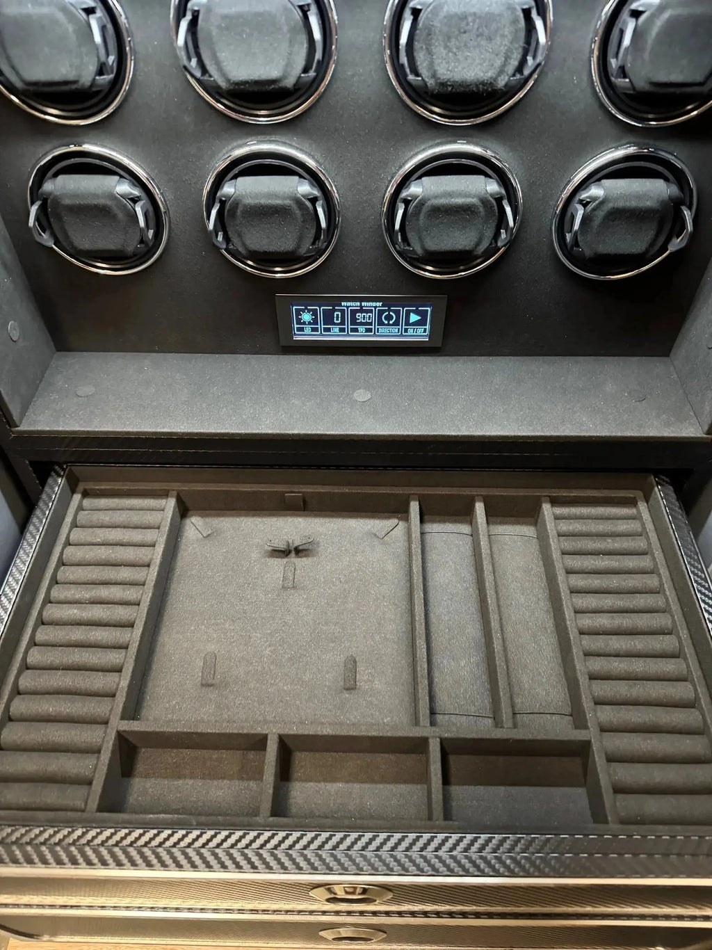 Chubb Watch Winder Safe for 8 Watches Insurance Rated with Extra Storage by Tempus