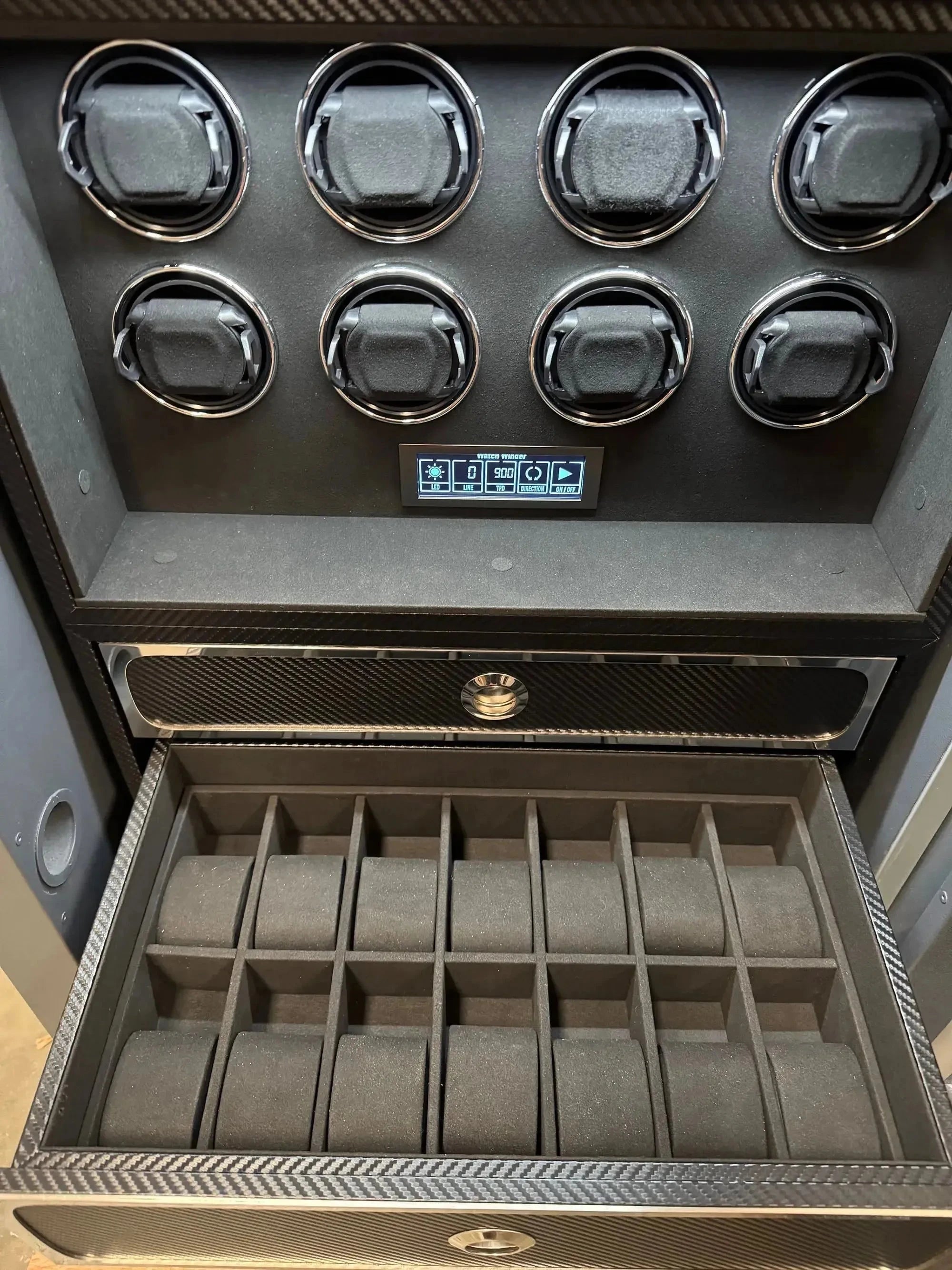 Chubb Watch Winder Safe for 8 Watches Insurance Rated with Extra Storage by Tempus