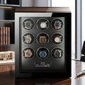 Tempus 9 watch winder housing Rolex automatic watches with a sleek design.